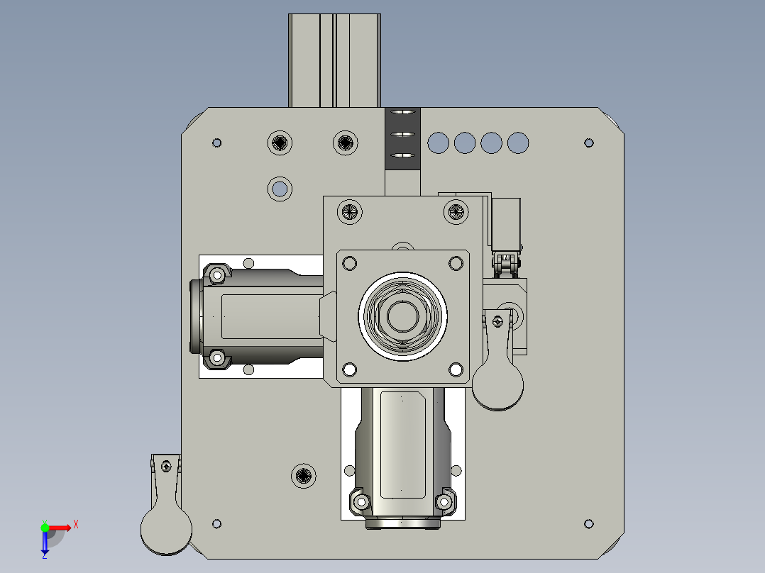 压离合器工装3D模型俯视图