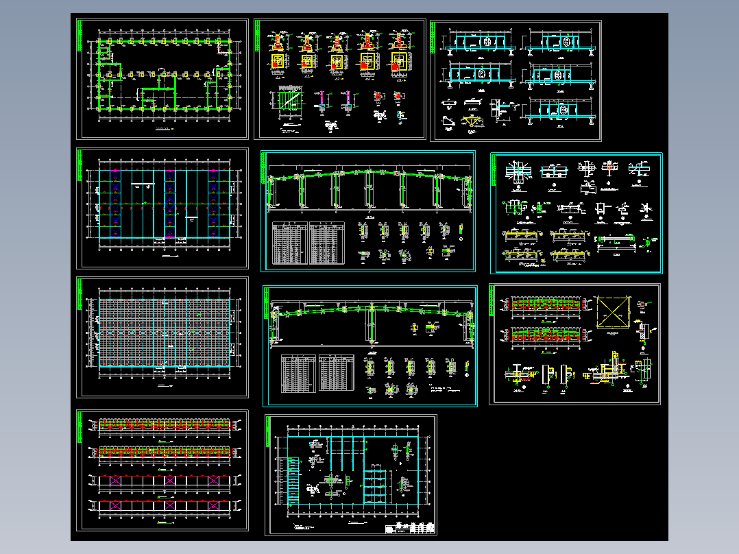 50米钢结构带吊车厂房施工图