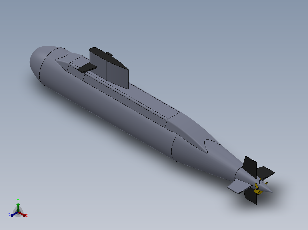 潜艇正等轴测图