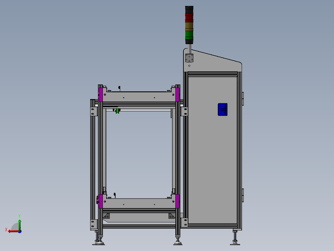 SMT自动上板机3D图纸 T374后视图