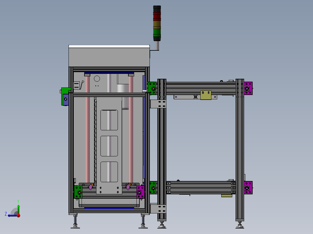 SMT自动上板机3D图纸 T374右视图
