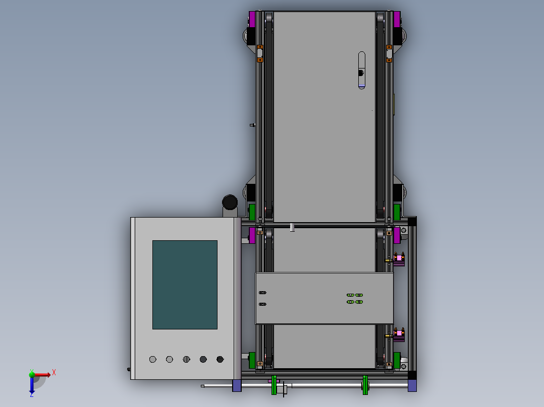 SMT自动上板机3D图纸 T374俯视图