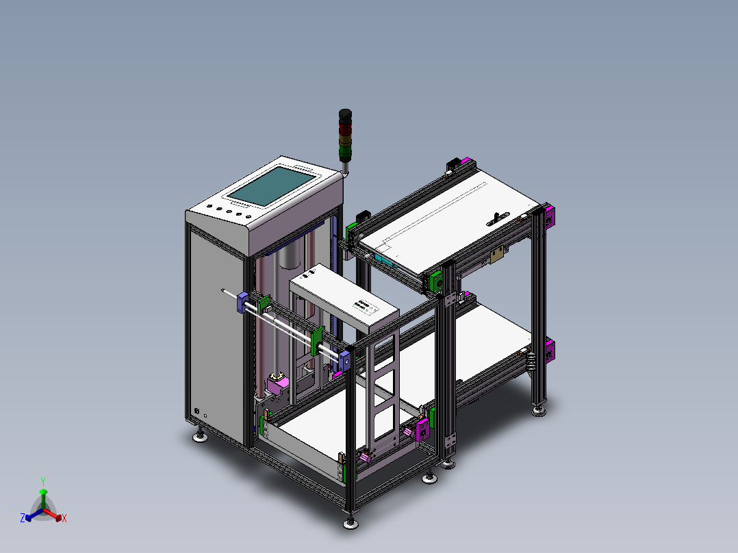 SMT自动上板机3D图纸 T374正等轴测图