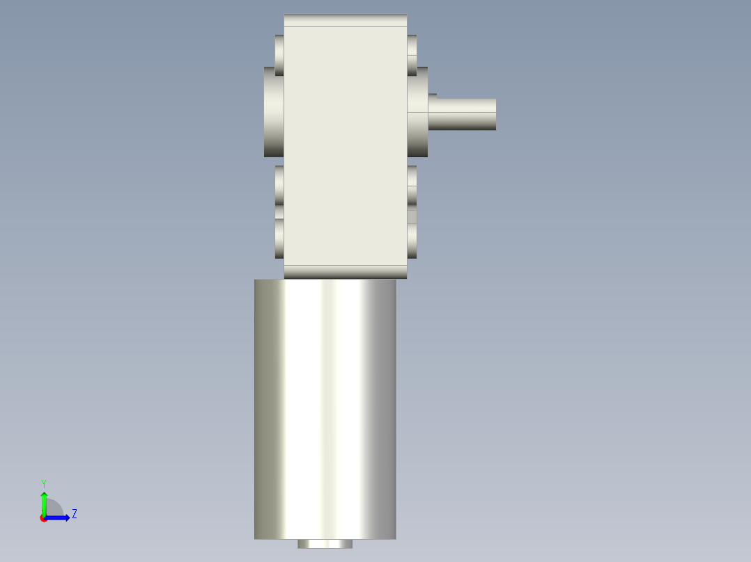 直角电机齿轮箱左视图