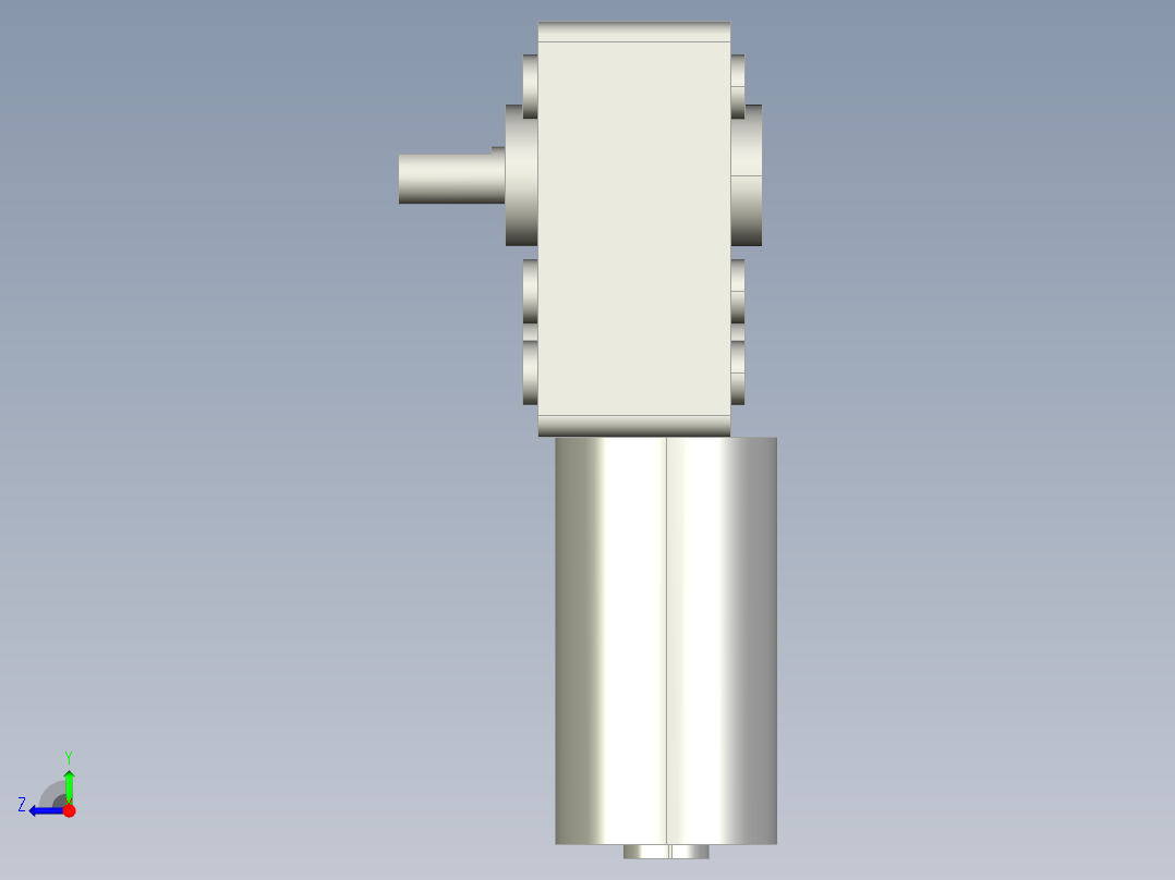 直角电机齿轮箱右视图
