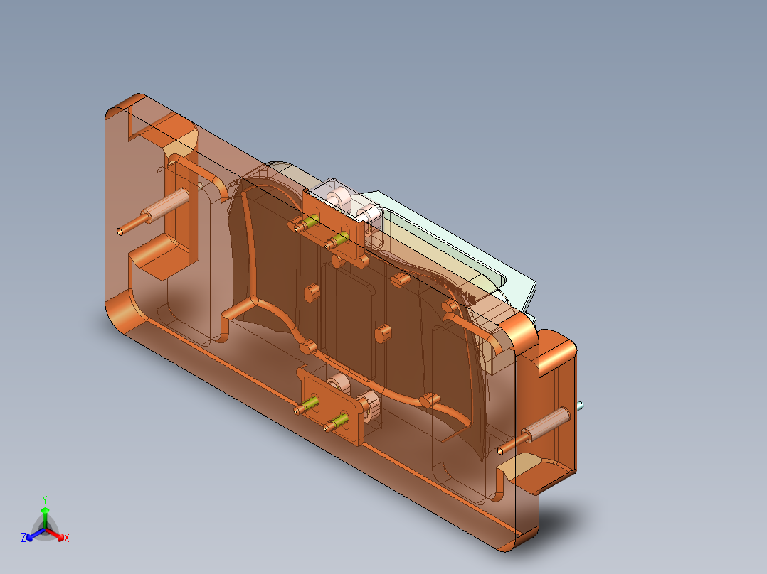 简易遥控器外观件贴膜治具正等轴测图