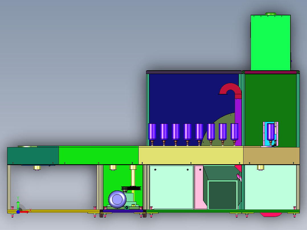 茶杯喷涂碎膜吹膜撕膜机前视图