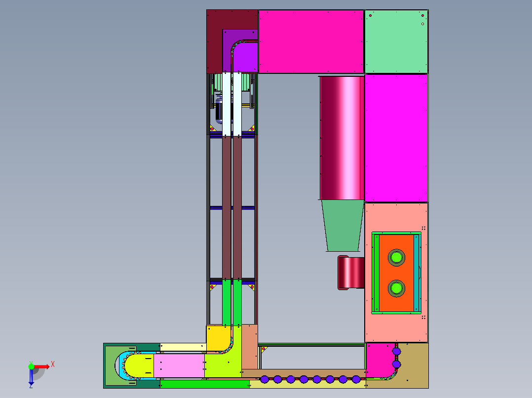 茶杯喷涂碎膜吹膜撕膜机俯视图