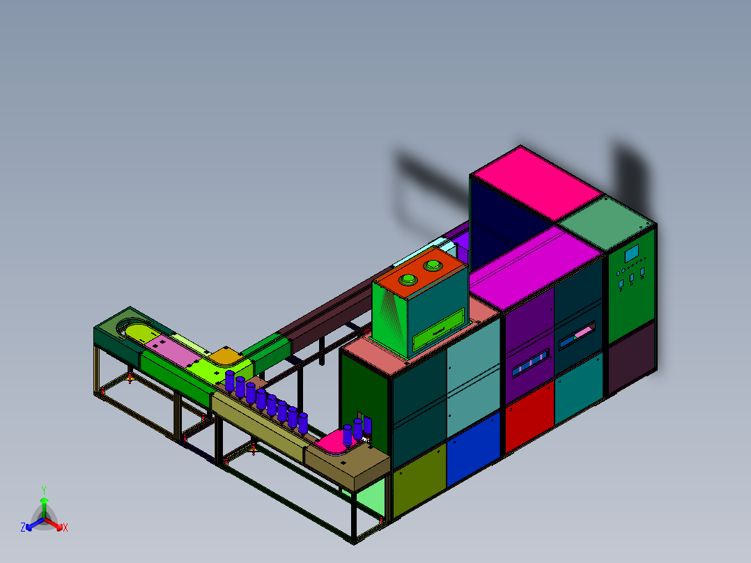 茶杯喷涂碎膜吹膜撕膜机正等轴测图