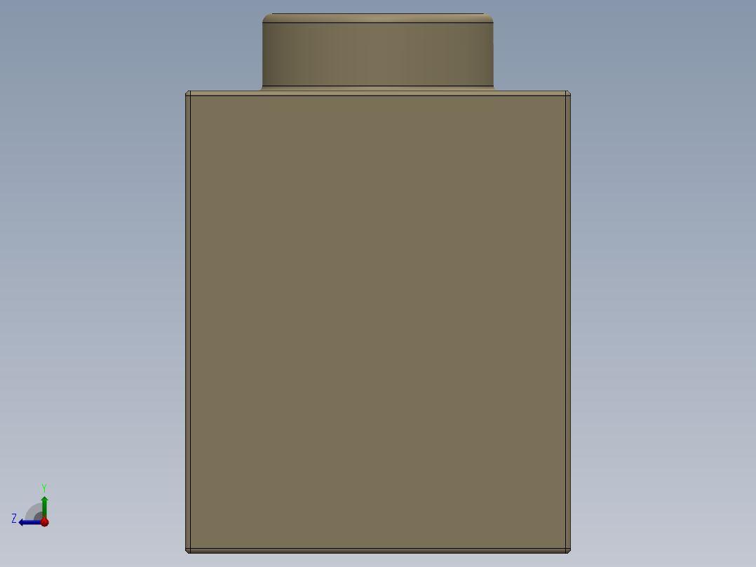 乐高机械组积木（横梁）-4179771 - 6541 Tan Technic Brick 1 x 1 with Hole右视图