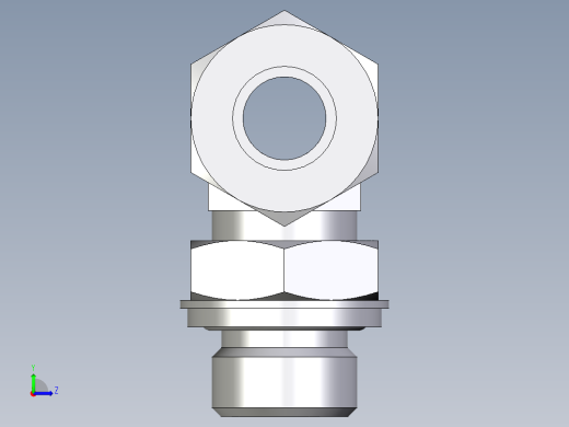卡套式工业通用硬管接头EO_Adjustable_locknut_branch_tee_TEE15LRCF左视缩略图