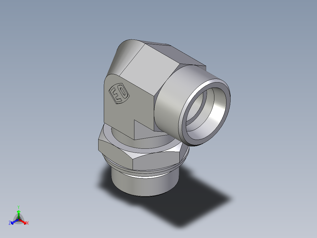 卡套式工业通用硬管接头EO_Adjustable_Locknut_elbow_WEE25SMOMDCF主视图