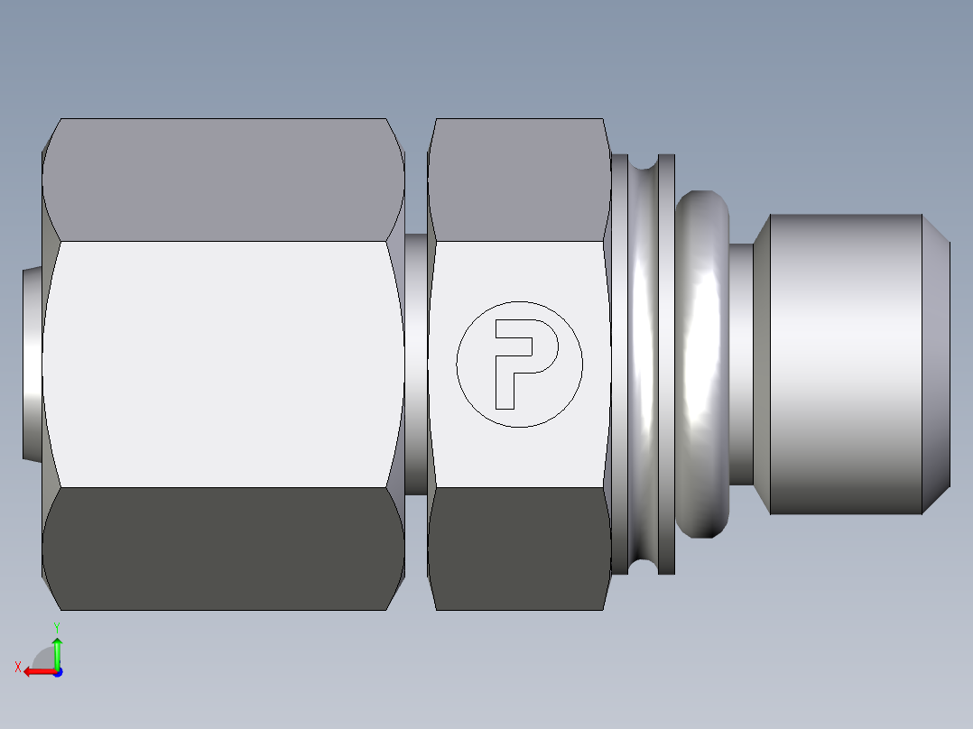 卡套式工业通用硬管接头EO_Swivel_connector_EGEO08LMCF后视图