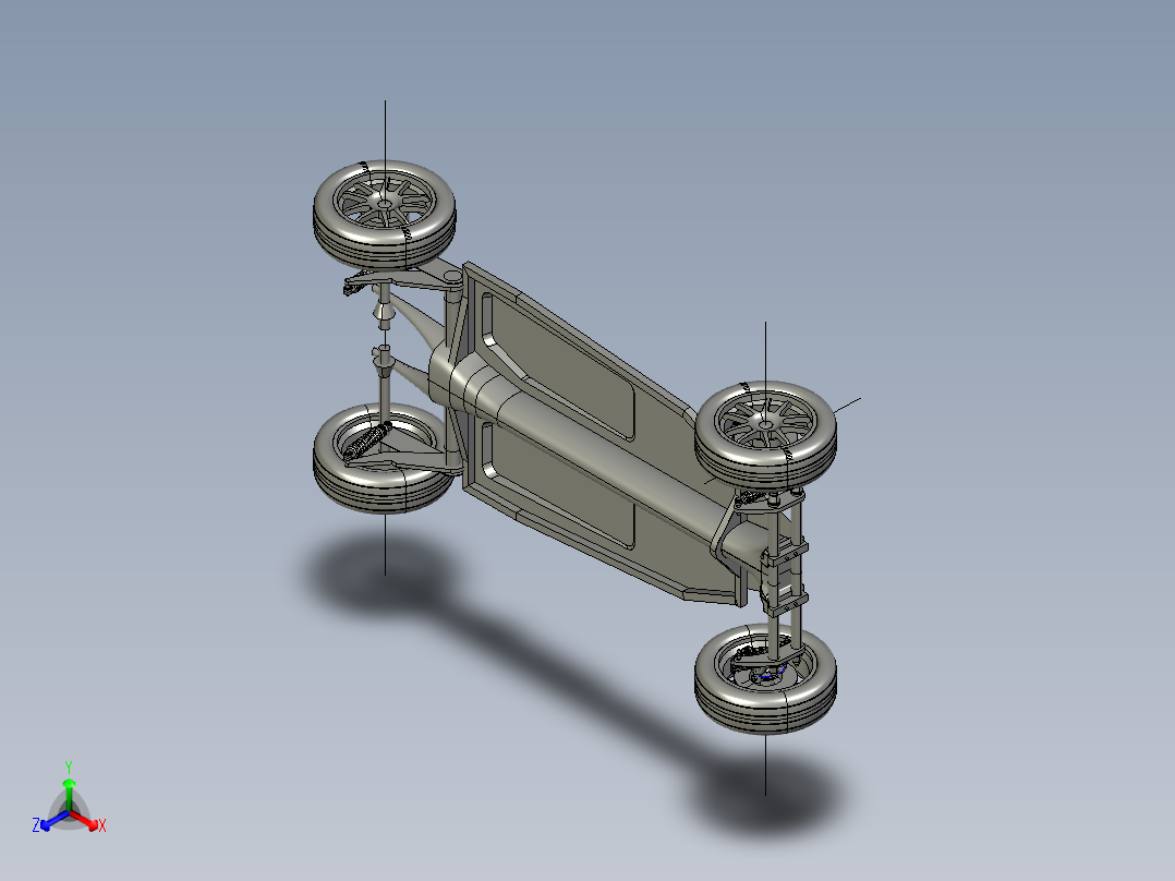 VW Beetle老式轿车底盘3D数模图纸 STP格式