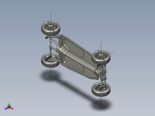 VW Beetle老式轿车底盘3D数模图纸 STP格式