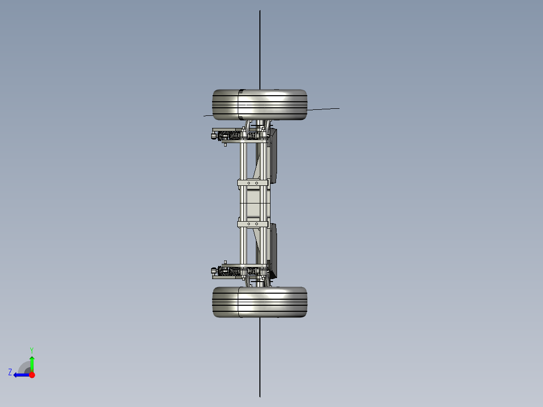 VW Beetle老式轿车底盘3D数模图纸 STP格式右视图