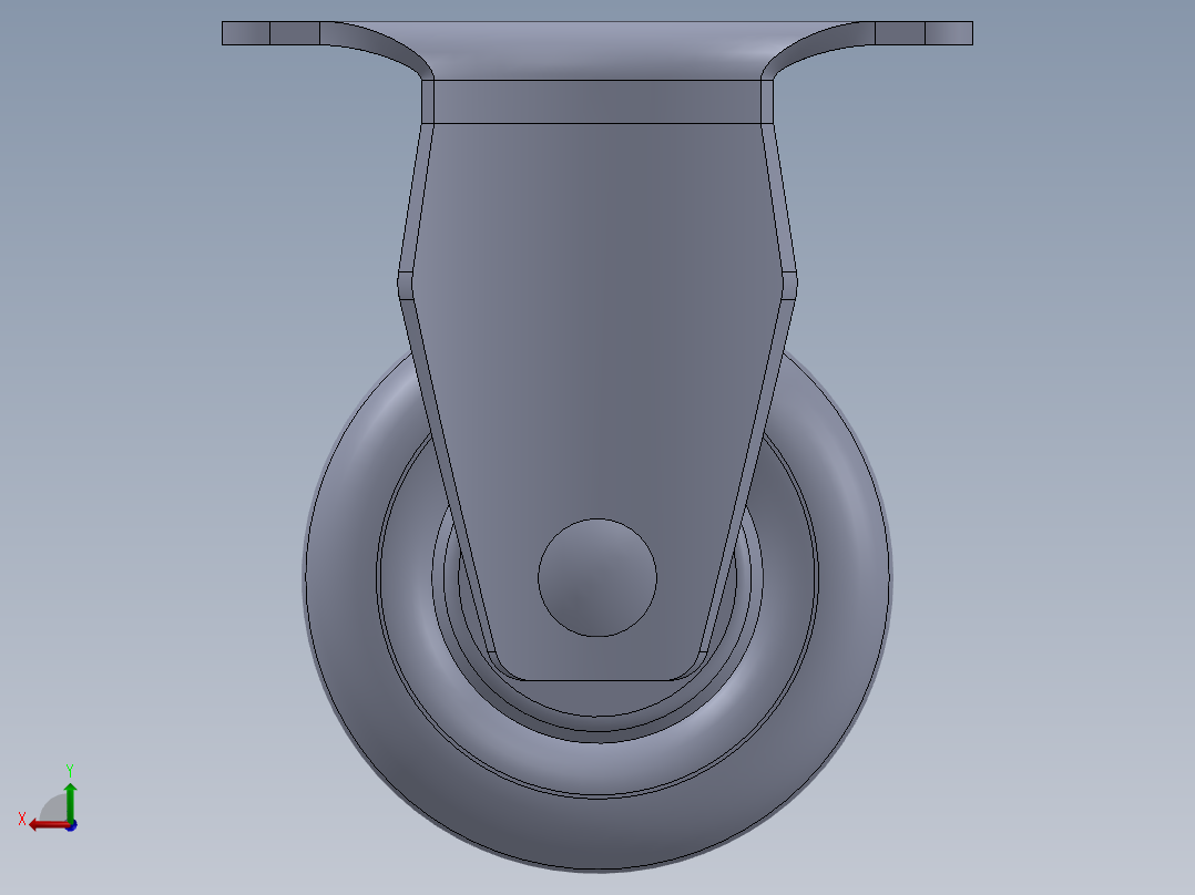 标准脚轮-WH-5003-76 3in RIGID PLATE MOUNTING H=108 45x75mm pitch后视图