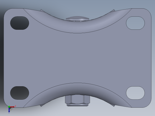 标准脚轮-WH-5003-76 3in RIGID PLATE MOUNTING H=108 45x75mm pitch俯视缩略图
