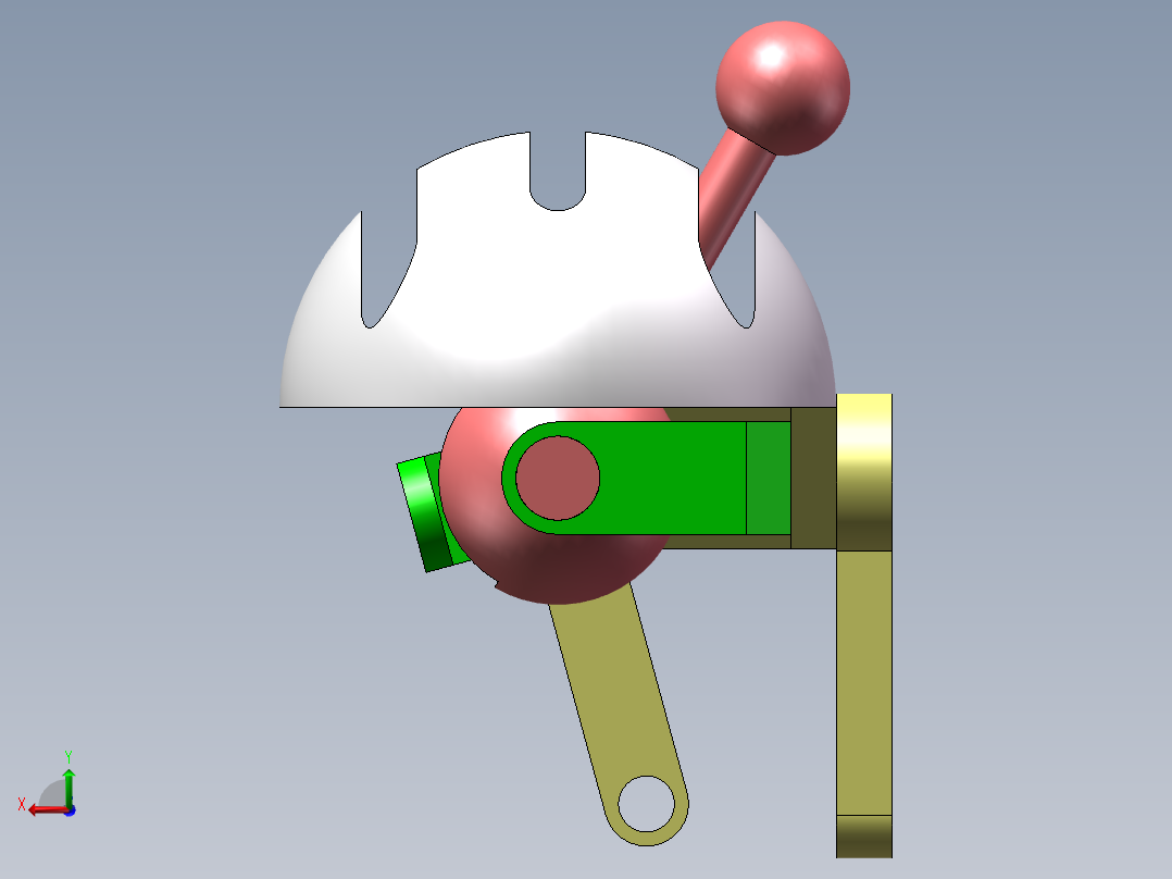 圆弧多弧形方向结构后视图
