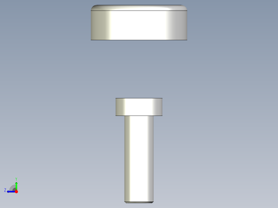單一取手不銹鋼蓋與螺絲ER-3D多系列多零件图纸模型右视图