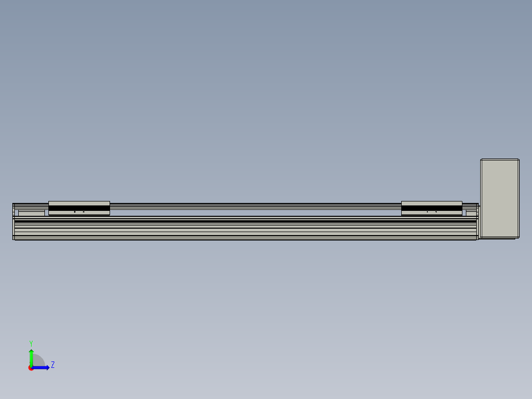 直线模组LHB17-L40-S850-LU设计图纸左视图