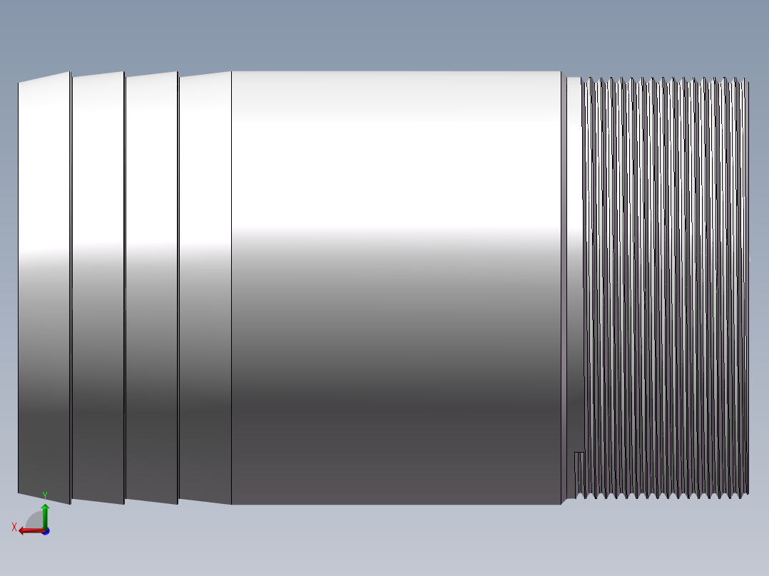 水管接头-直通 DN80后视图