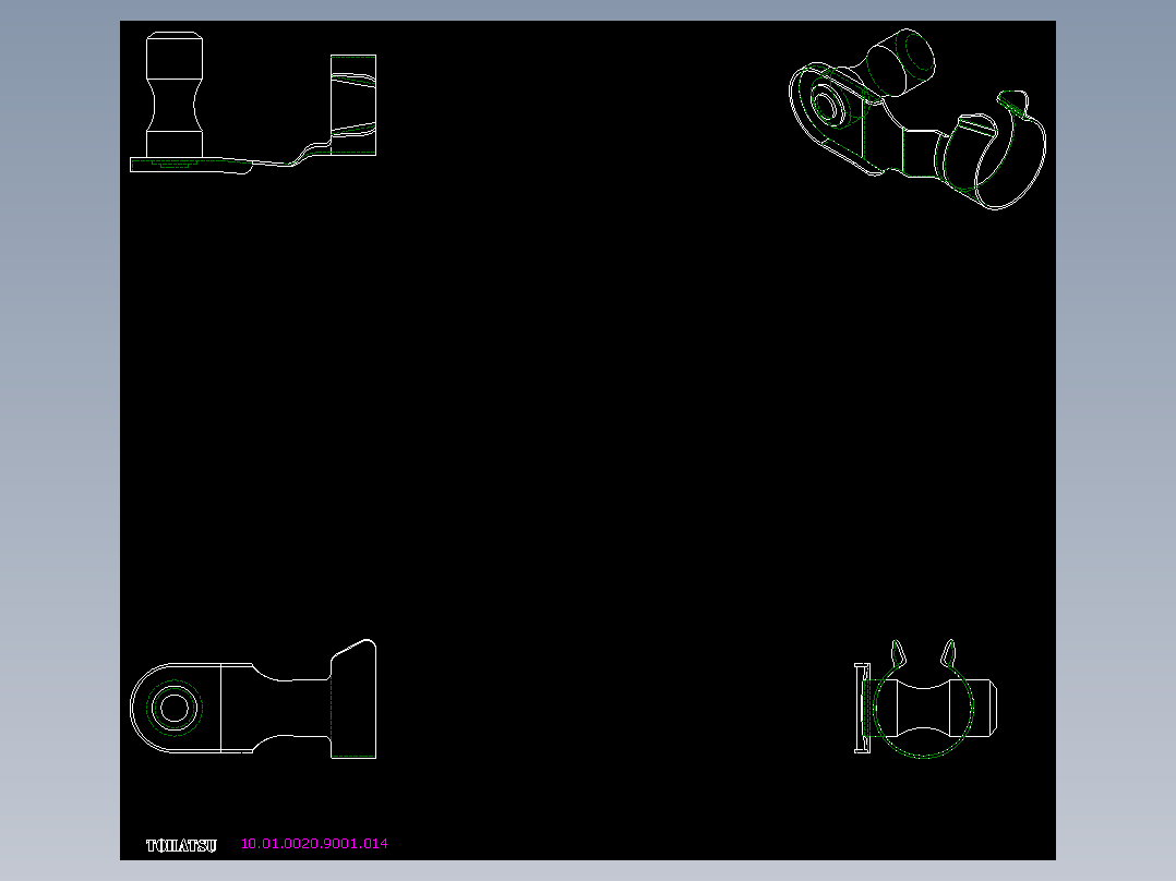 折疊彈片梢10.(B)-2D多系列多零件图纸模型