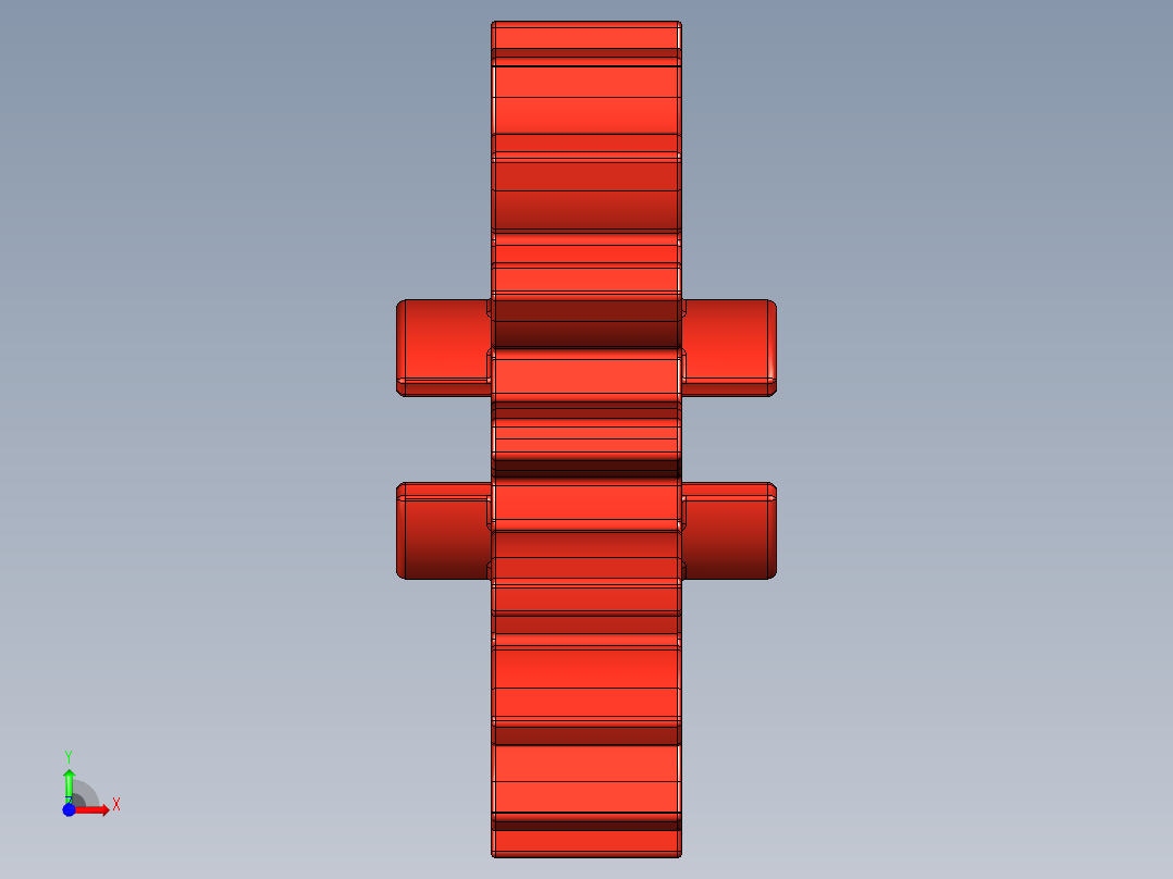 4019 - Bright Red Technic Gear 16 Tooth.STEP前视图