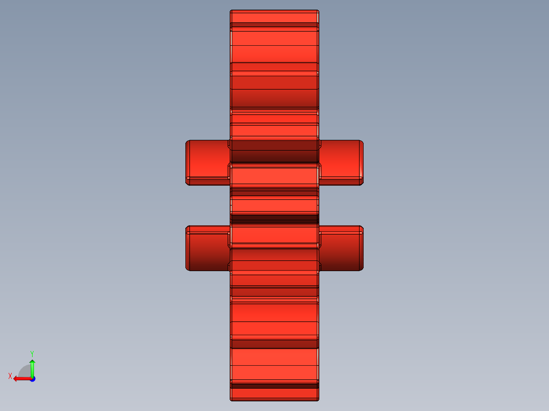 4019 - Bright Red Technic Gear 16 Tooth.STEP后视图