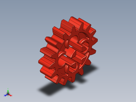 4019 - Bright Red Technic Gear 16 Tooth.STEP正等轴测缩略图