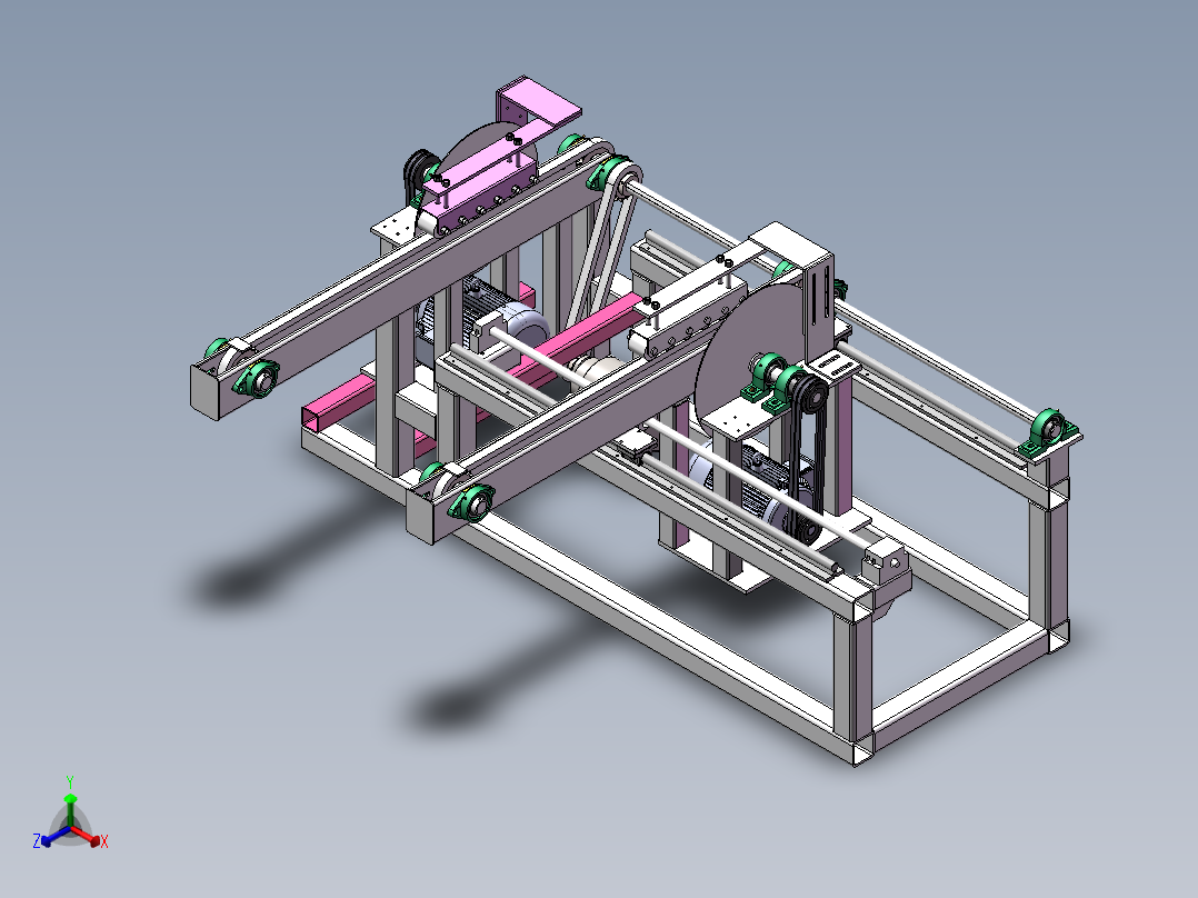全自动木工双头截锯sw16可编辑正等轴测图
