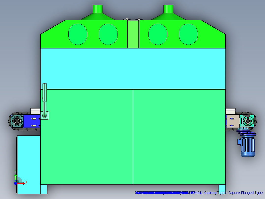 复用型空气过滤器外框剖光除胶设备Creo前视图