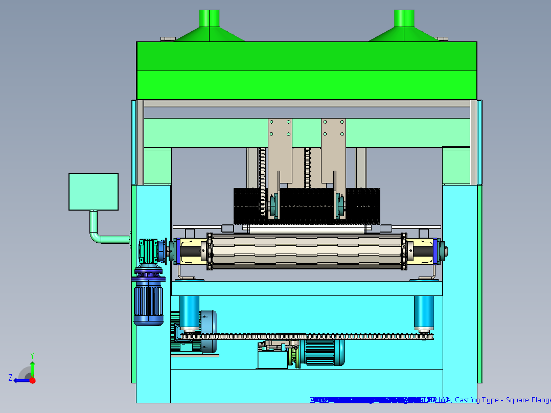 复用型空气过滤器外框剖光除胶设备Creo右视图