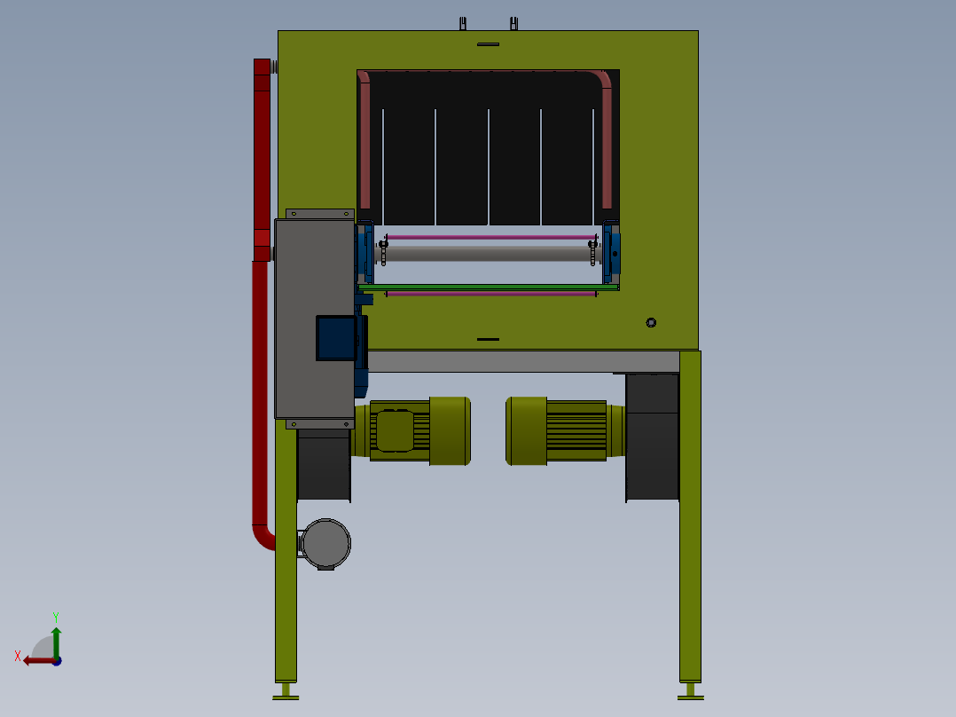 流水线风干机sw18可编辑后视图