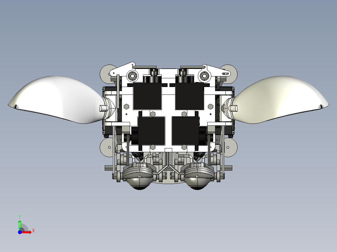 机械精妙头部结构模型前视图