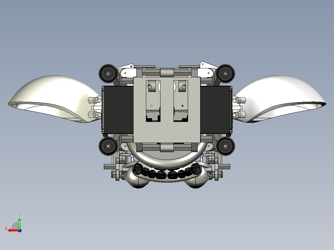 机械精妙头部结构模型后视图