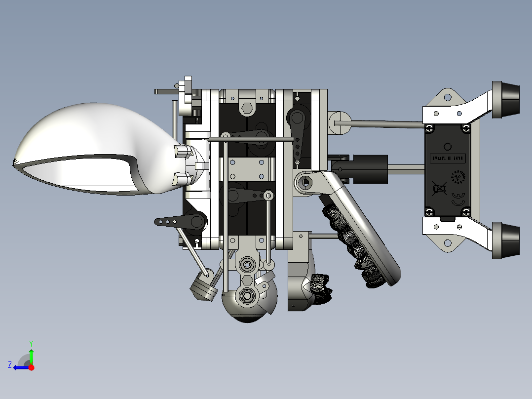 机械精妙头部结构模型右视图