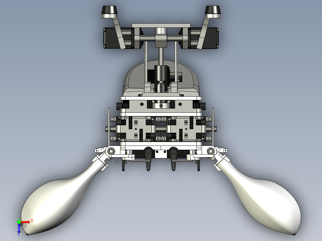 机械精妙头部结构模型俯视图