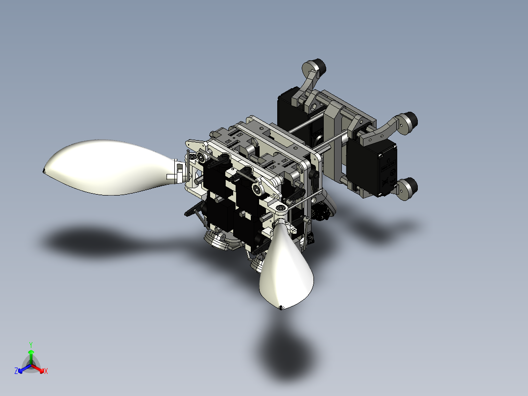 机械精妙头部结构模型正等轴测图