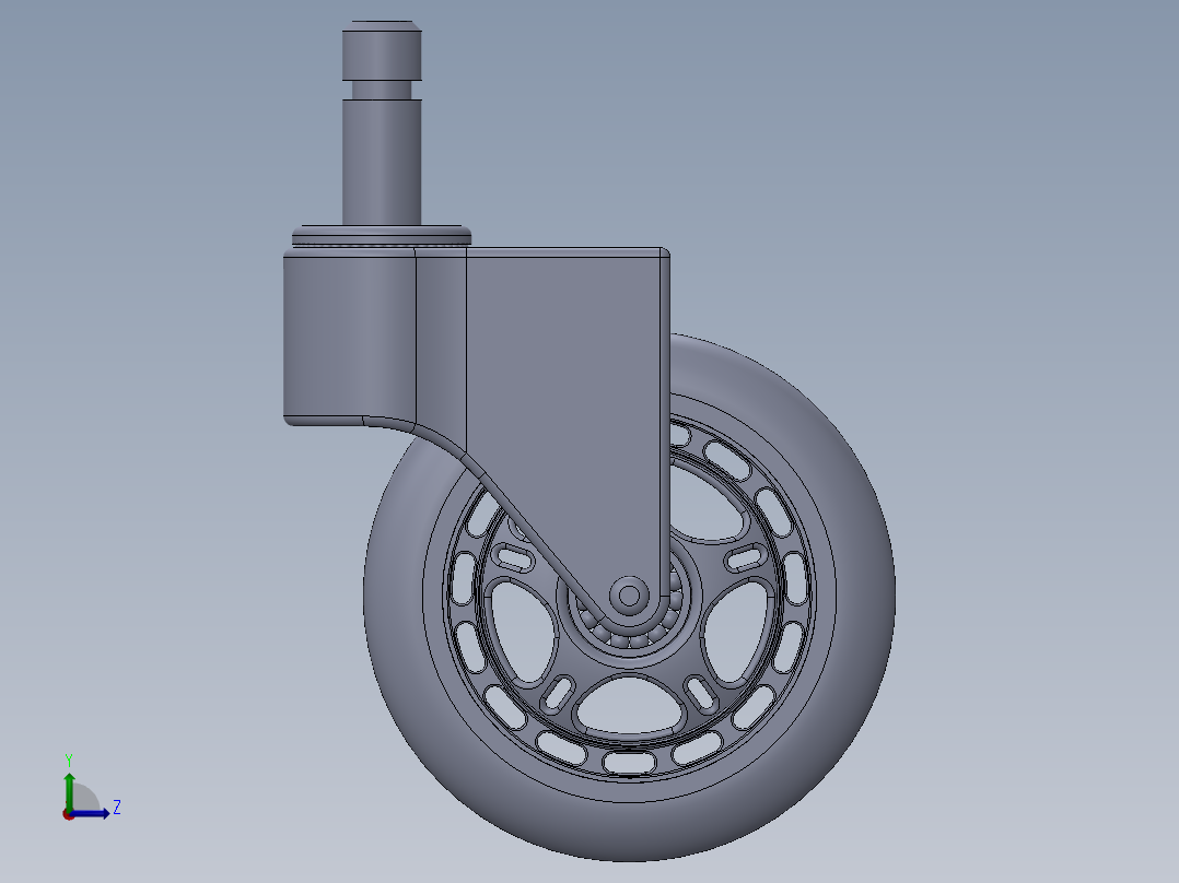 万向轮、脚轮(100)左视图