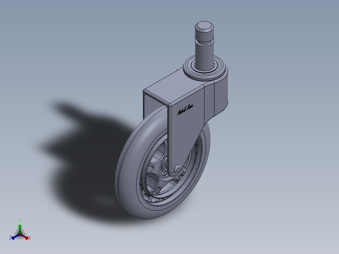 万向轮、脚轮(100)正等轴测图