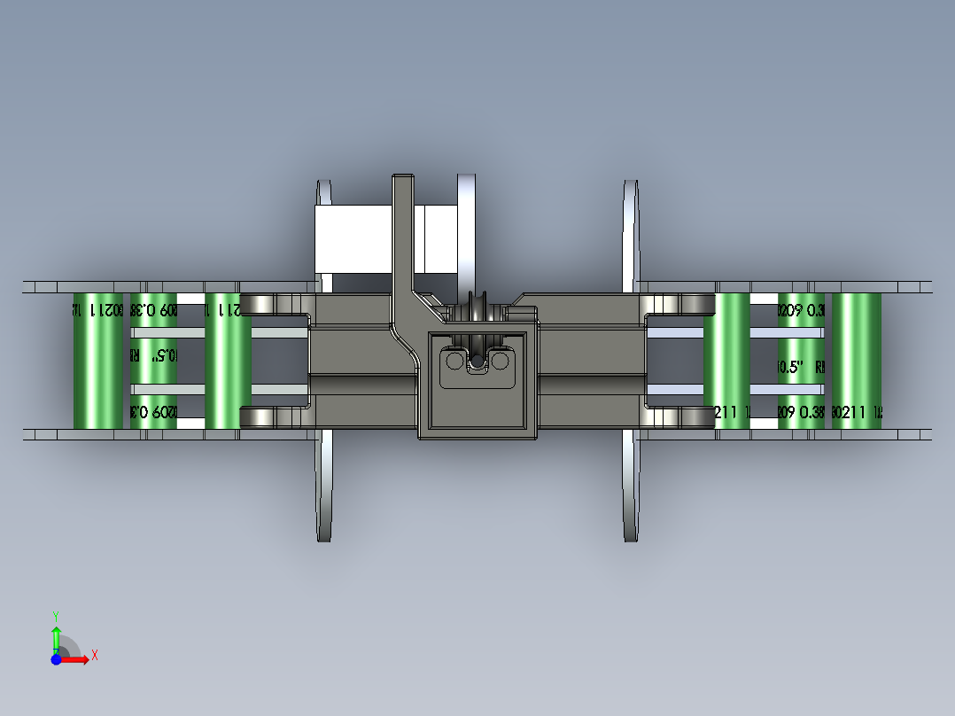 伸缩臂上的爪子前视图