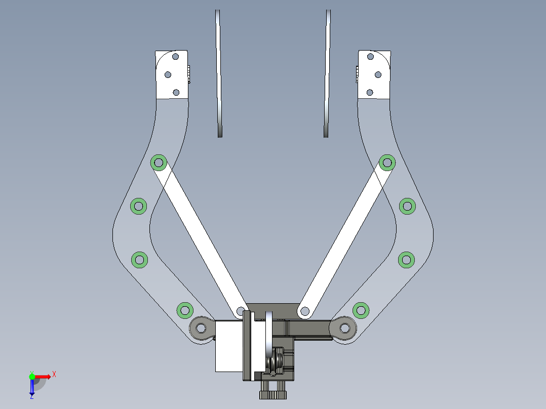 伸缩臂上的爪子俯视图
