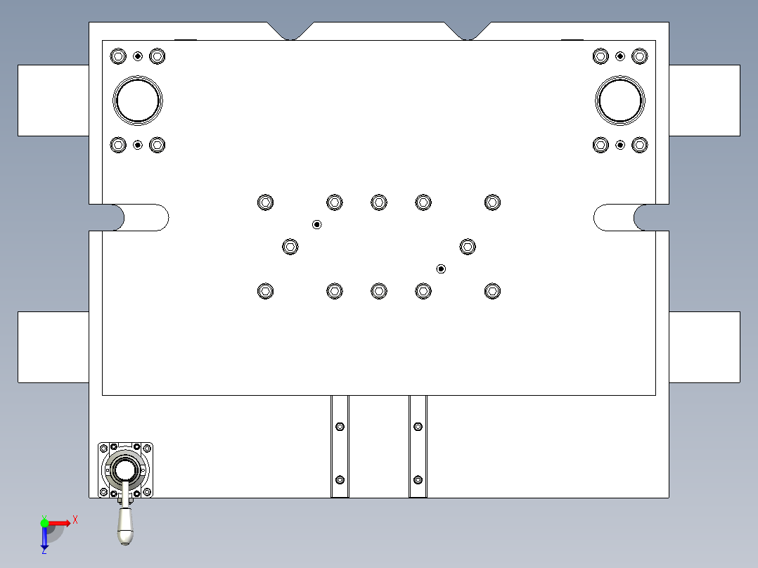 热水器燃烧室壳体铆接俯视图