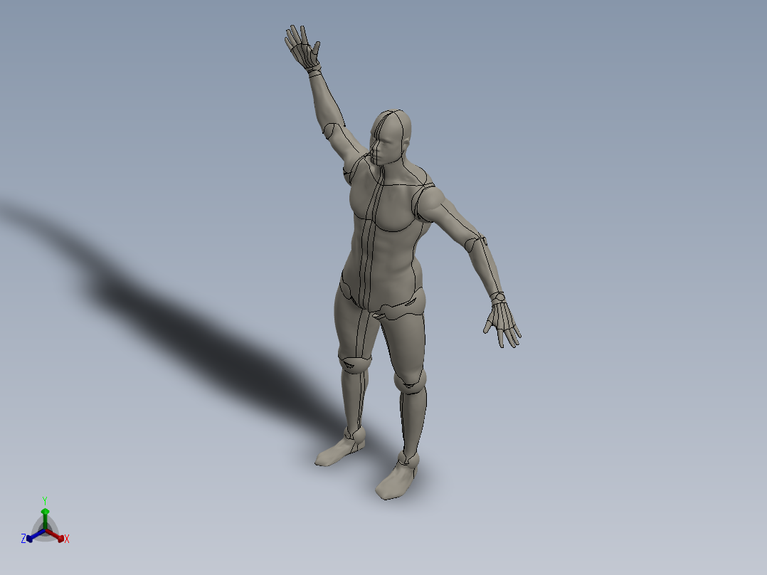 人体模型(129)正等轴测图