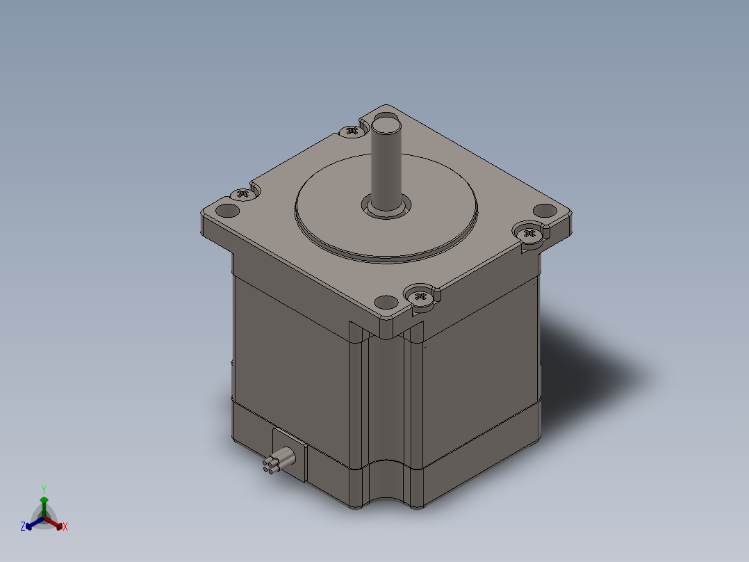 步进电机 NEMA 23x56mm正等轴测图