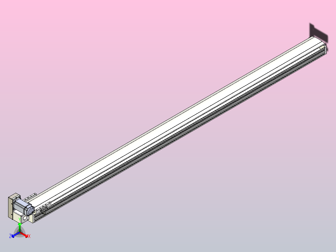 皮带直线轴半封闭可选导轨TPA-HNB-140D-120-L2300-LU-C-P40-N3主视图