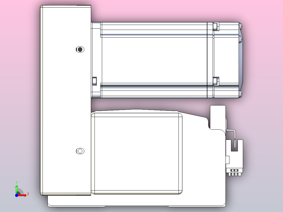 皮带直线轴半封闭可选导轨TPA-HNB-140D-120-L2300-LU-C-P40-N3前视图