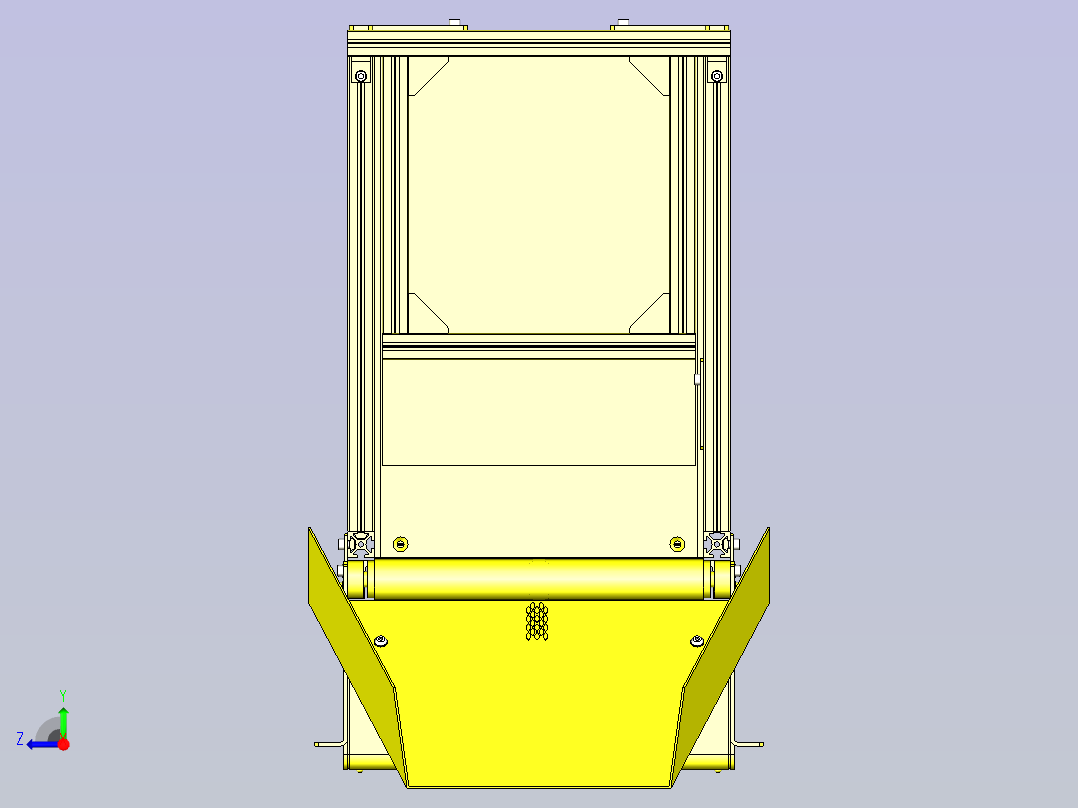 一款皮带输送机料斗3D模型右视图