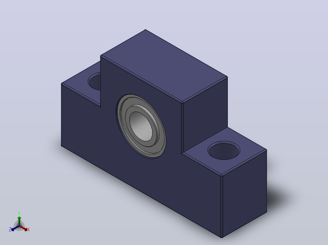 LEF支撑侧[LEF12]轴承固定座，轴承座，丝杠支座正等轴测图